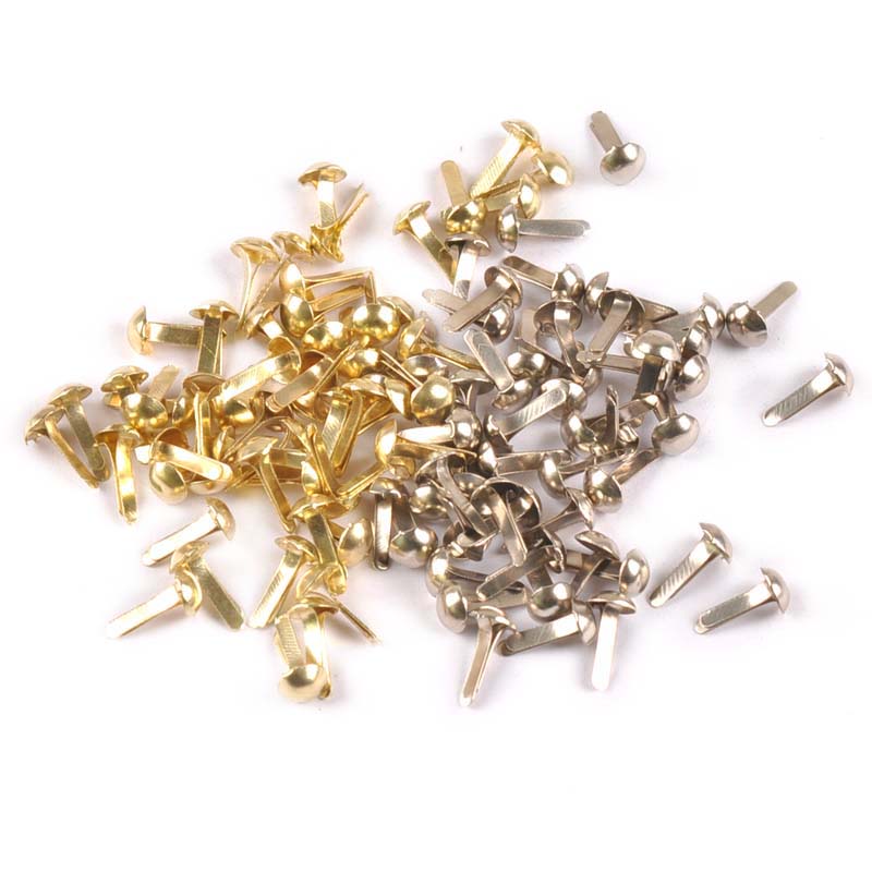Embellishments For Scrapbooking - 100PCs 혼합 실버/골든 라운드 브래드 스크랩북