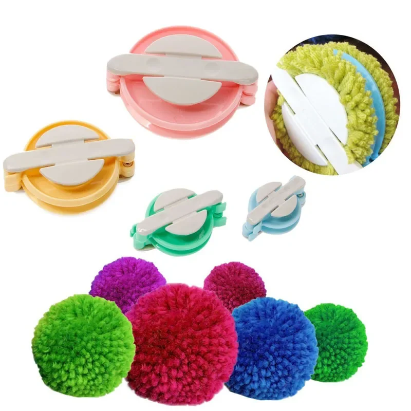Pom Pom Maker Tool - 4가지 크기의 울볼 메이커, 뜨개질 도구,