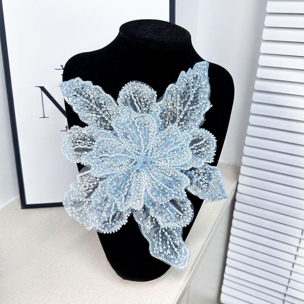 Applique Patch Flower - 3D 꽃 코사지 아플리케 구슬과 스팽글