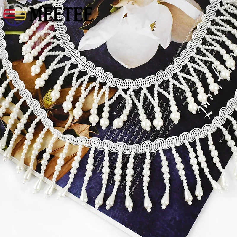 Fringe Ribbon Sewing - 1/2 야드 진주 페르시 태슬 프린지