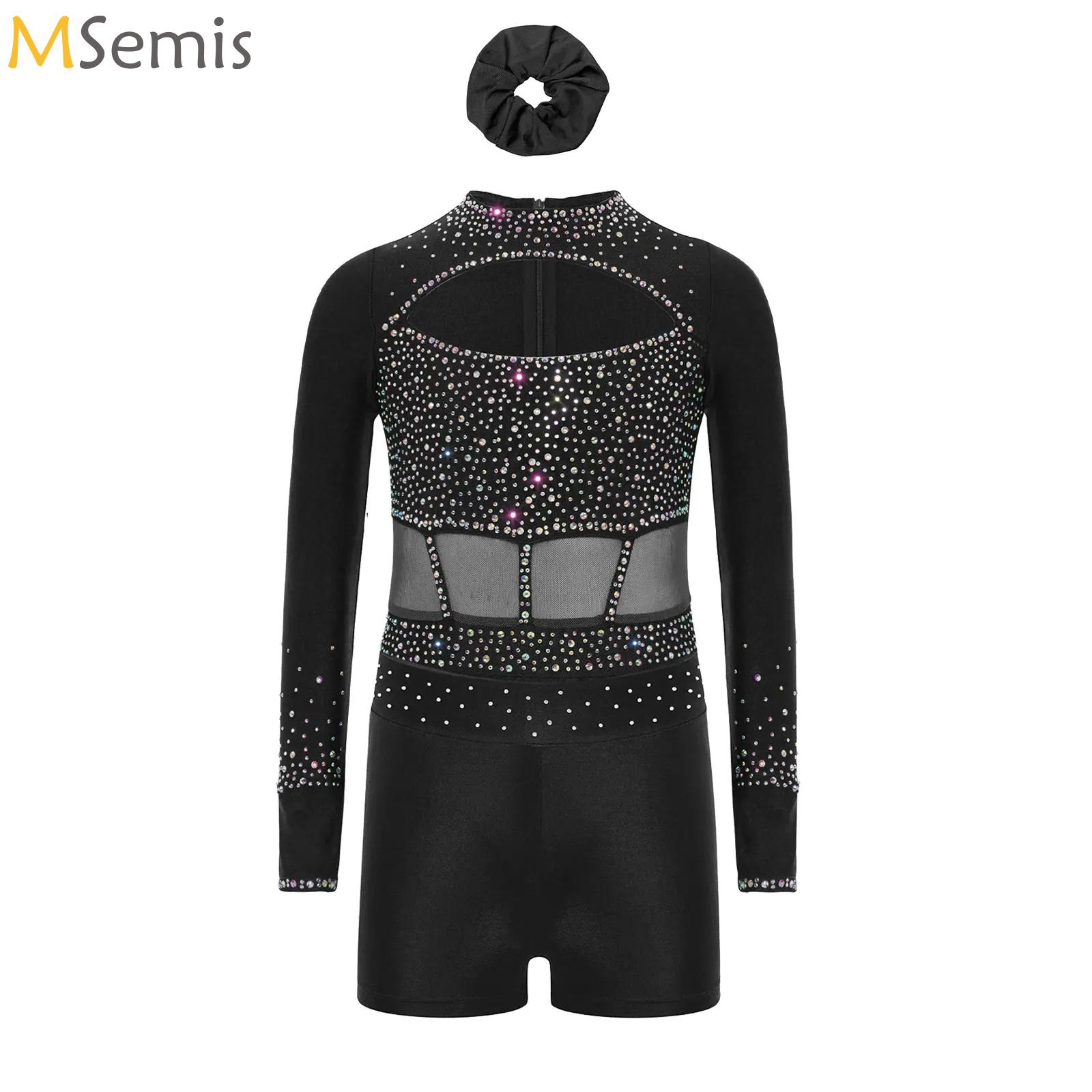Rhinestone Banding Trim - 반짝이는 라인스톤 발레 댄스 바디수트 어린이용