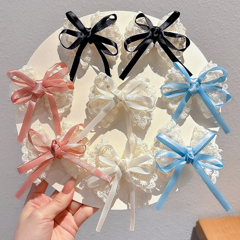 2Pcs 우아한 레이스 보우 머리핀 여성 패션 레드 리 - Lace Ribbon Trim 리뷰 및 가격