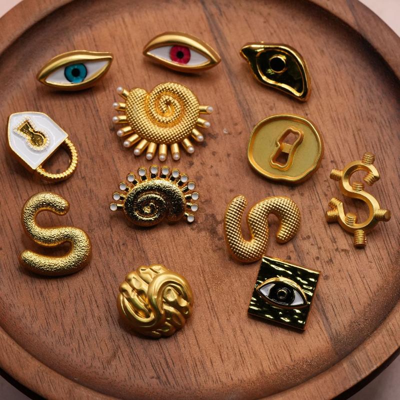 빈티지 금속 단추 하트 모양 예술적인 눈알 디자인 의류 - Craft Embellishments 리뷰 및 가격