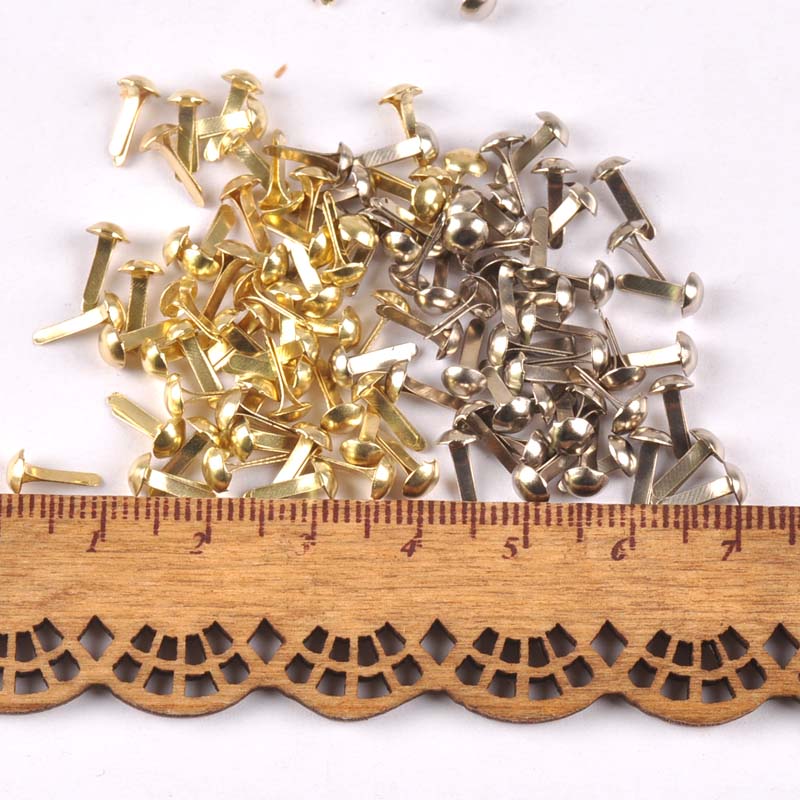 100PCs 혼합 실버/골든 라운드 브래드 스크랩북 꾸 - Embellishments For Scrapbooking 리뷰 및 가격