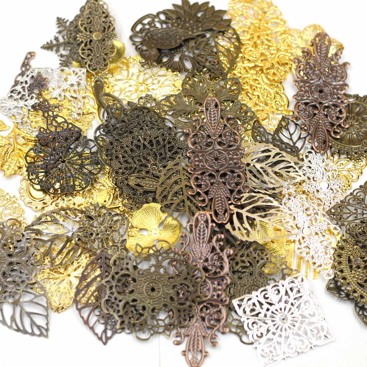 장식 커넥터 무작위 혼합 삼각형 꽃 패턴 선조 랩 합금 - Craft Embellishments 리뷰 및 가격