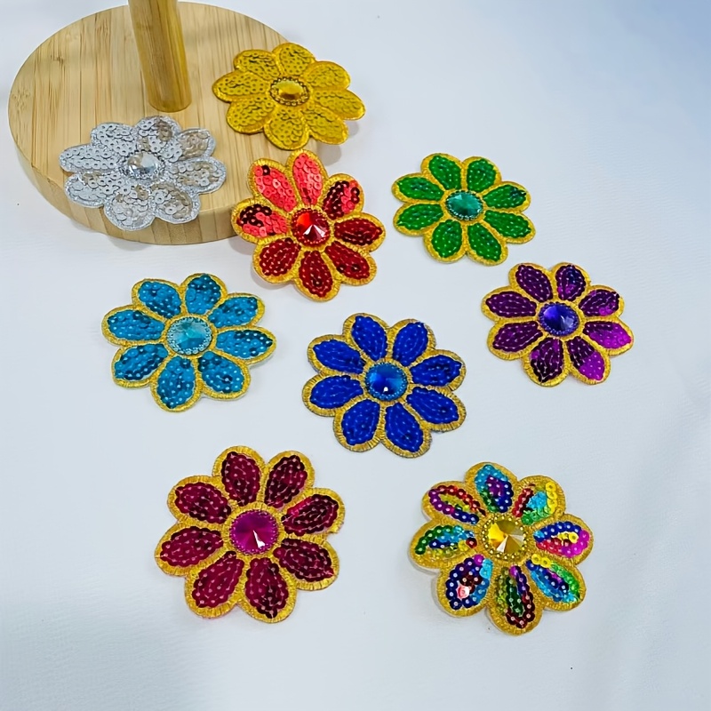 10개 꽃 모양 스팽글 아플리케 비즈 아플리케 꽃무늬  - Applique Patch Flower 리뷰 및 가격