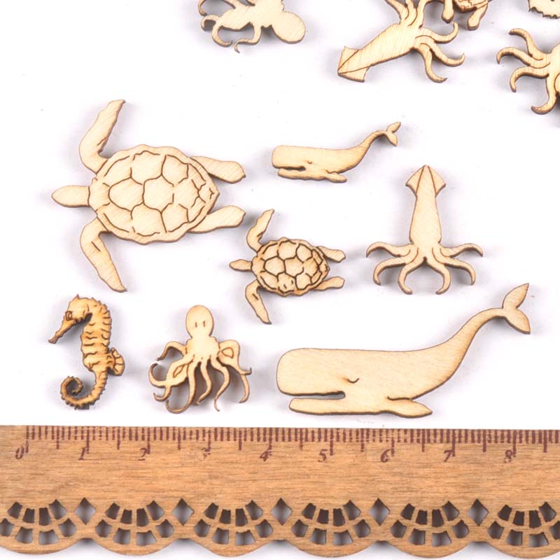 20Pcs 25-40mm 바다 거북/말/고래 나무 DI - Craft Embellishments 리뷰 및 가격