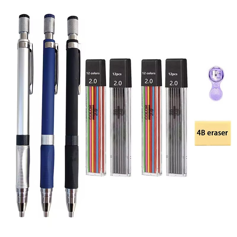 기계식 연필 세트 2.0mm 2B 검정/컬러 리필심 포 - Staedtler Pencil Lumocolor 리뷰 및 가격
