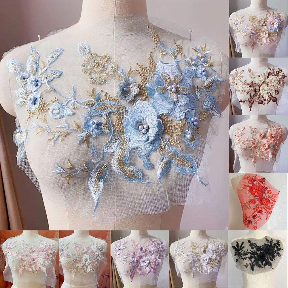 3D 꽃 페르시 레이스 직물 Applique 자수 결혼 - Embellishments For Scrapbooking 리뷰 및 가격
