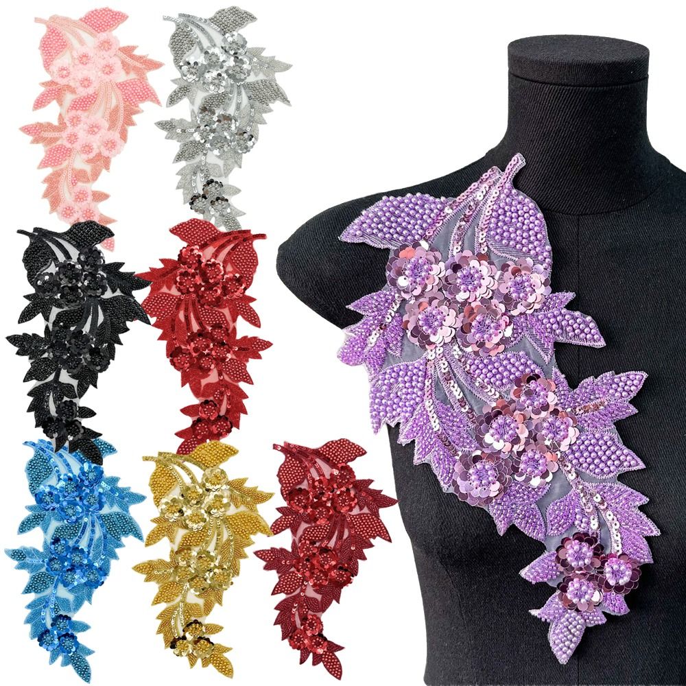 패션 3D 스팽글 꽃 패치 자수 DIY 의류 아플리케  - Applique Patch Flower 리뷰 및 가격