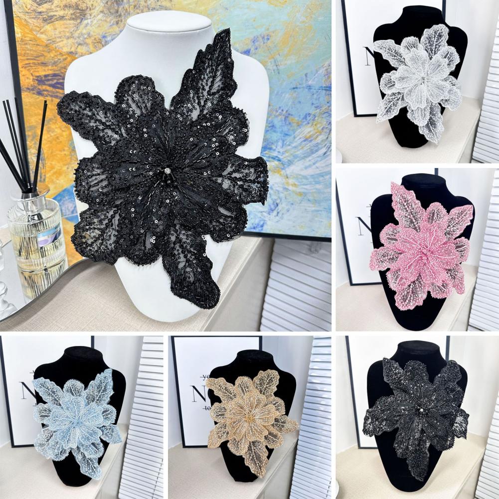 3D 꽃 코사지 아플리케 구슬과 스팽글 장식 다층 스웨 - Applique Patch Flower 리뷰 및 가격