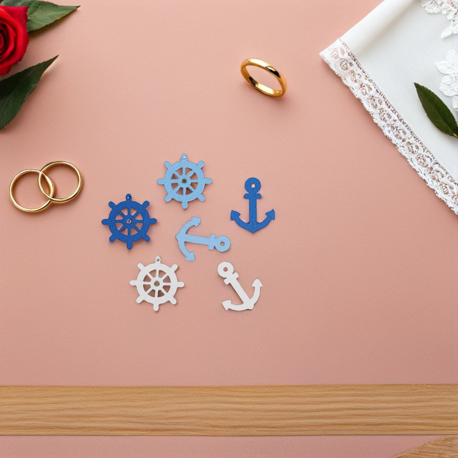 100 Pcs 나무 앵커 미니 펜던트 스크랩북 홈 장식 - Embellishments For Scrapbooking 리뷰 및 가격