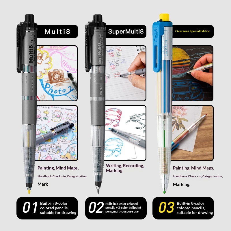 펜텔 멀티 8 다기능 컬러 2.0mm 샤프펜슬 0.7m - Staedtler Pencil Lumocolor 리뷰 및 가격