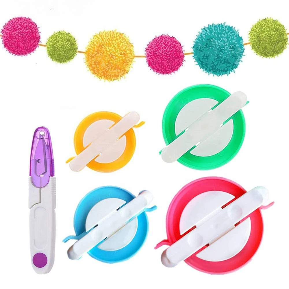 실 커터가 포함된 4가지 크기의 폼폼 메이커 키트 -  - Pom Pom Maker Tool 리뷰 및 가격
