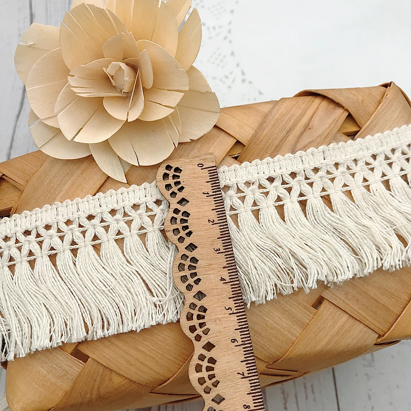10야드/롤 베이지 6CM/8CM 태슬 프린지 코튼 레 - Fringe Ribbon Sewing 리뷰 및 가격