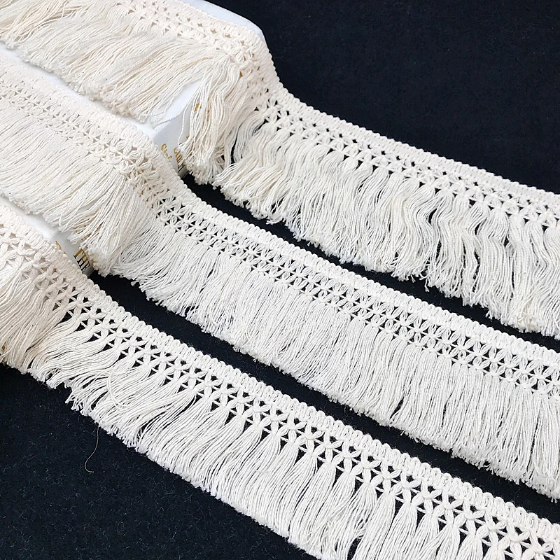 10야드/롤 베이지 6CM/8CM 태슬 프린지 코튼 레 - Fringe Ribbon Sewing 리뷰 및 가격