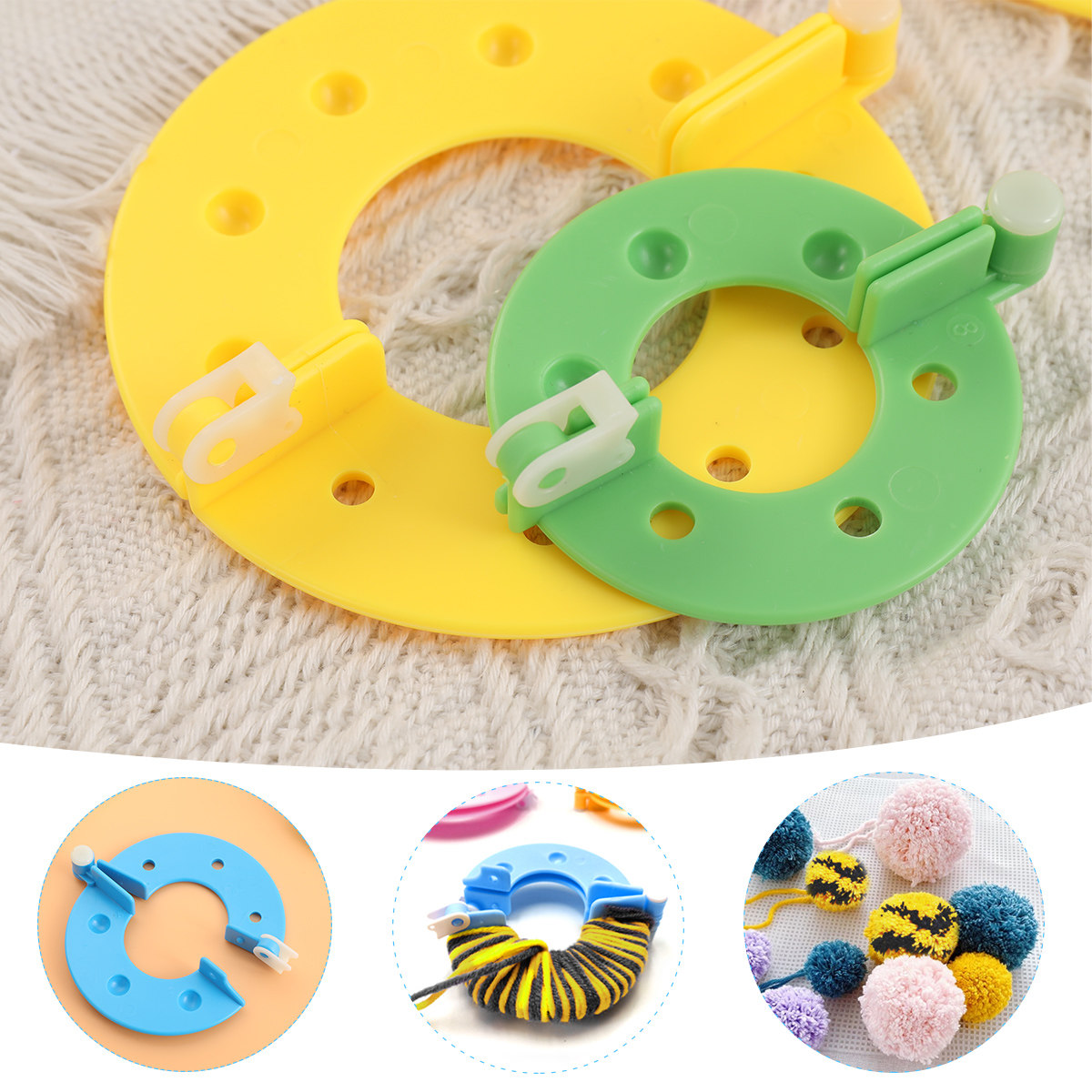 8개의 폼폼 메이커, 4가지 크기, 필수 ABS 레진  - Pom Pom Maker Tool 리뷰 및 가격