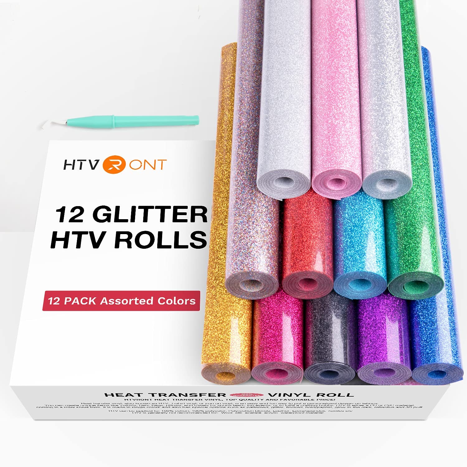 HTVRONT 12팩 글리터 HTV 열전사 비닐 롤 1 - Glitter Vinyl Roll 리뷰 및 가격