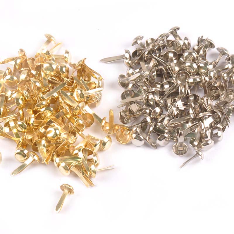 100Pcs 믹스 라운드 브래드 실버/골든 장식품 스크 - Embellishments For Scrapbooking 리뷰 및 가격